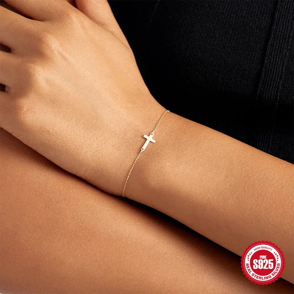 S925 Sterling Silver Creative Cross Bracelet for Women